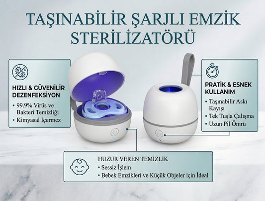 Taşınabilir Şarjlı Emzik Sterilizatörü
